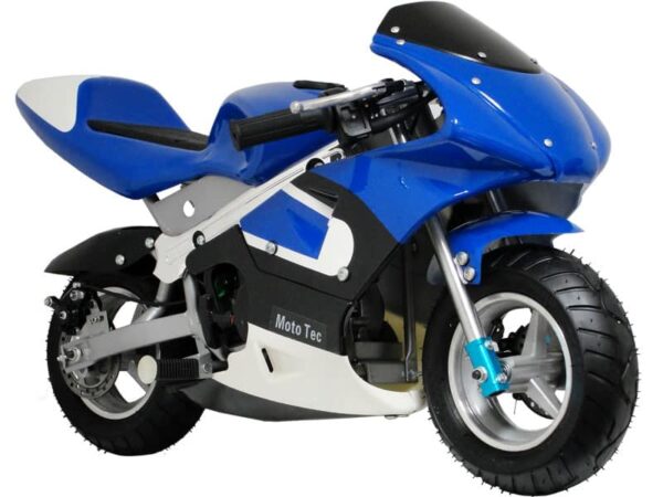 MotoTec Gas Pocket Bike 33cc 2-Stroke Blue