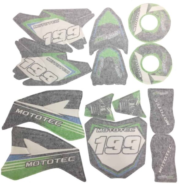 MotoTec 36v Pro Dirt Bike Sticker Kit-Green