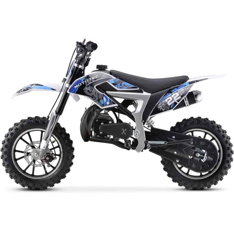 MotoTec 50cc Demon Kids Gas Dirt Bike Blue_4