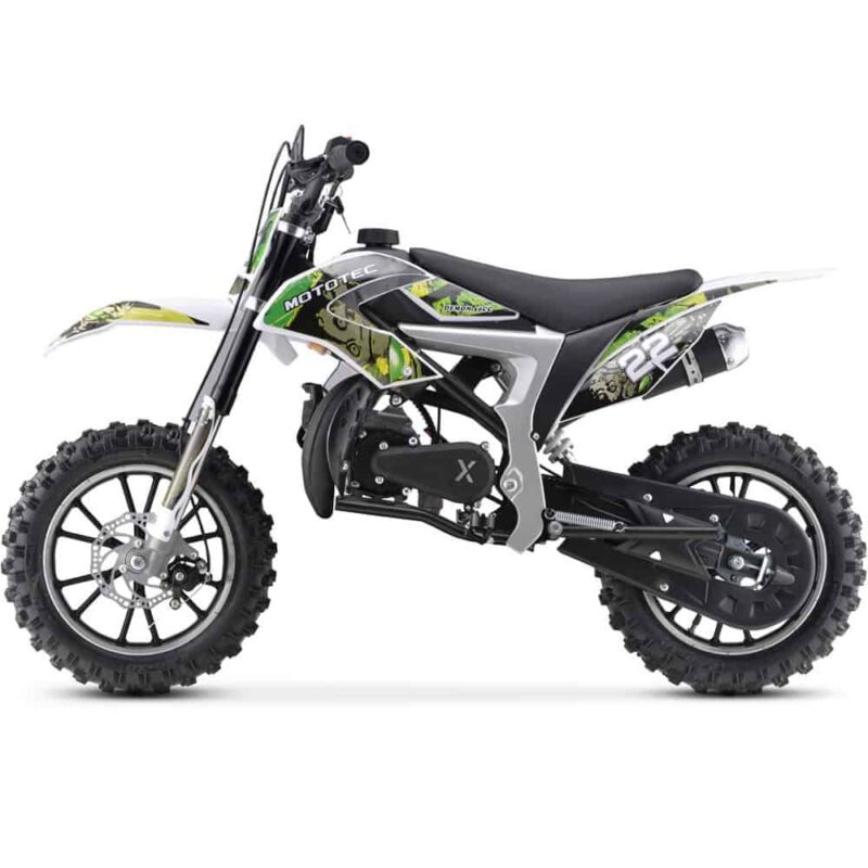 MotoTec 50cc Demon Kids Gas Dirt Bike Green_3