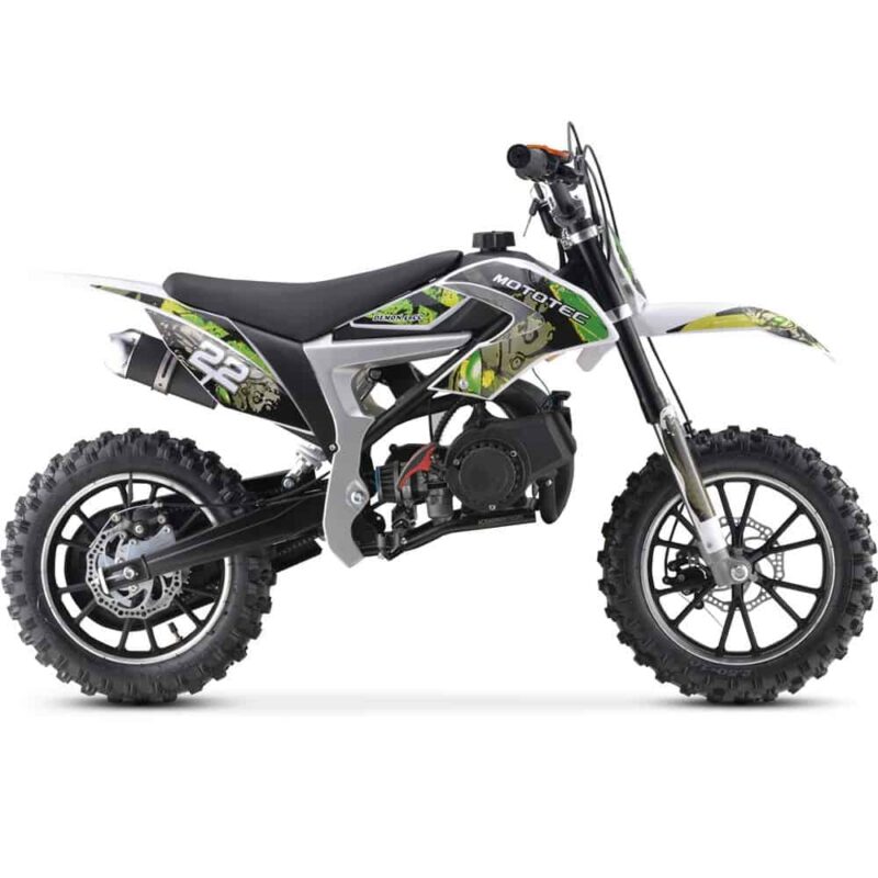 MotoTec 50cc Demon Kids Gas Dirt Bike Green_4