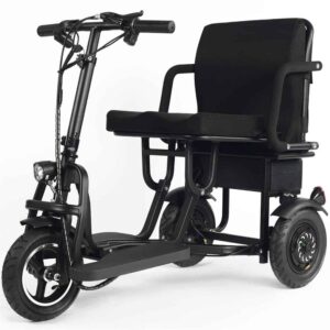 MotoTec Folding Mobility Electric Trike 48v 700w Dual Motor Lithium Black