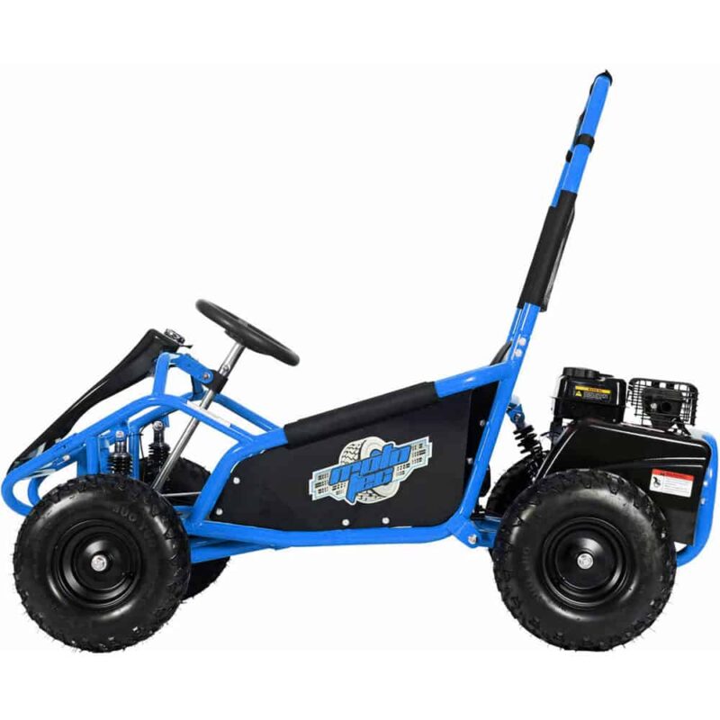 MotoTec Mud Monster Kids Gas Powered 98cc Go Kart Full Suspension Blue_5