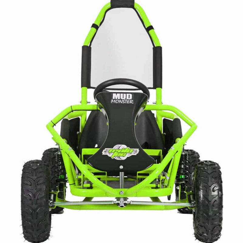 MotoTec Mud Monster Kids Gas Powered 98cc Go Kart Full Suspension Green_3