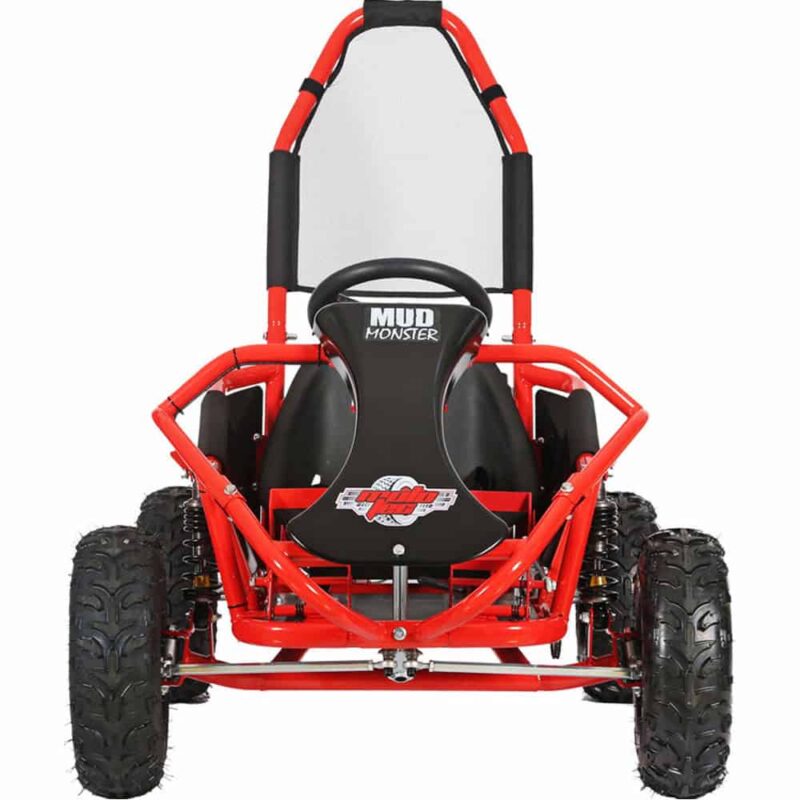 MotoTec Mud Monster Kids Gas Powered 98cc Go Kart Full Suspension Red_3