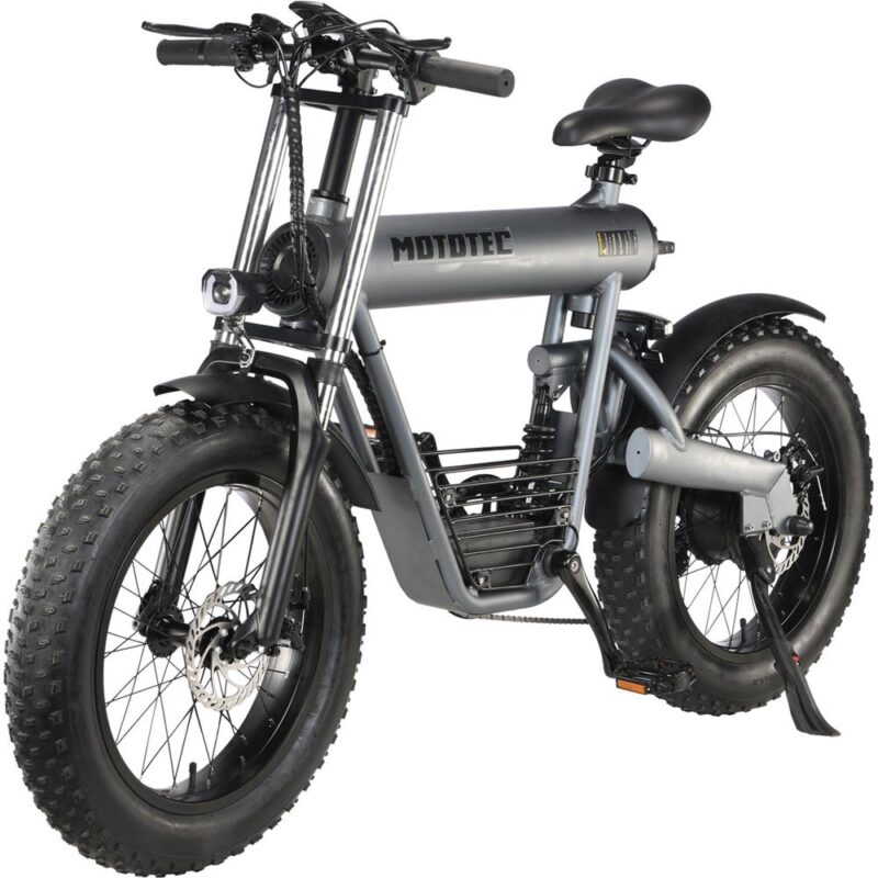 MotoTec Roadster 48v 500w Lithium Electric Bicycle Grey_5