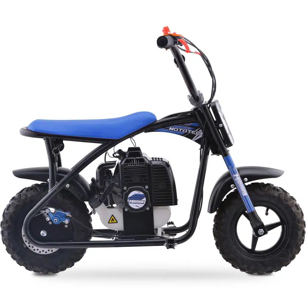 MotoTec Bandit 52cc 2-Stroke Kids Gas Mini Bike Blue_2