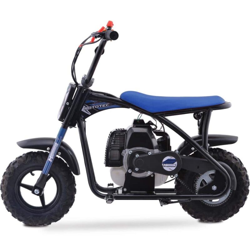 MotoTec Bandit 52cc 2-Stroke Kids Gas Mini Bike Blue_4