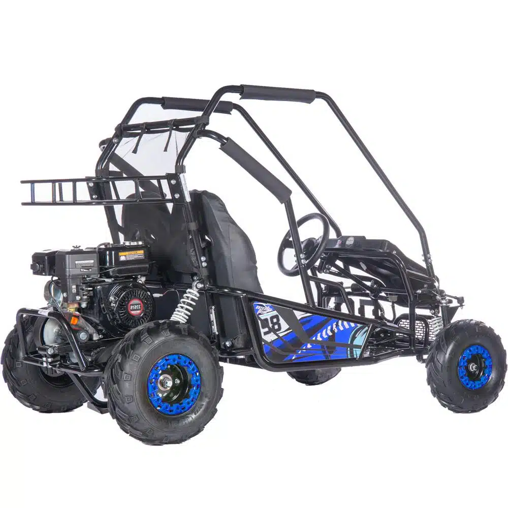 MotoTec Mud Monster XL 212cc 2 Seat Go Kart Full Suspension Blue_7