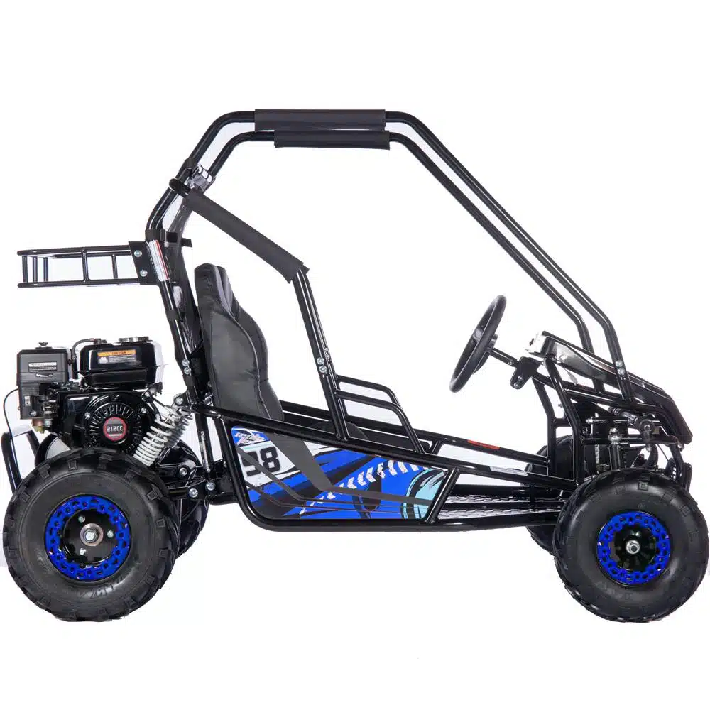 MotoTec Mud Monster XL 212cc 2 Seat Go Kart Full Suspension Blue_8