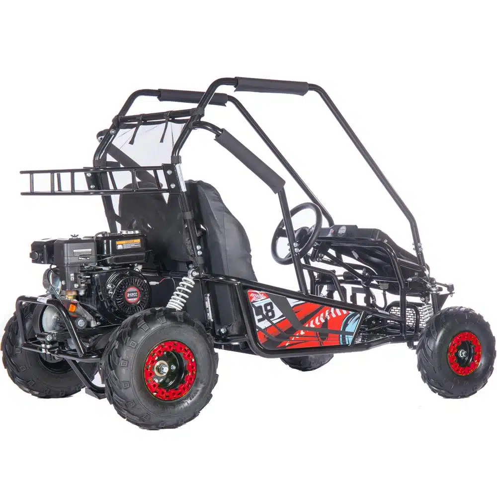 MotoTec Mud Monster XL 212cc 2 Seat Go Kart Full Suspension Red_3